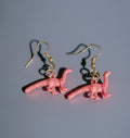 Pink Dino Earrings