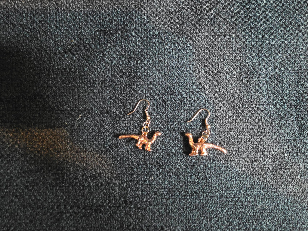 Bronze Dino Dangle Earrings