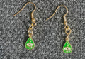 Green Evil Eye Dangle Earrings