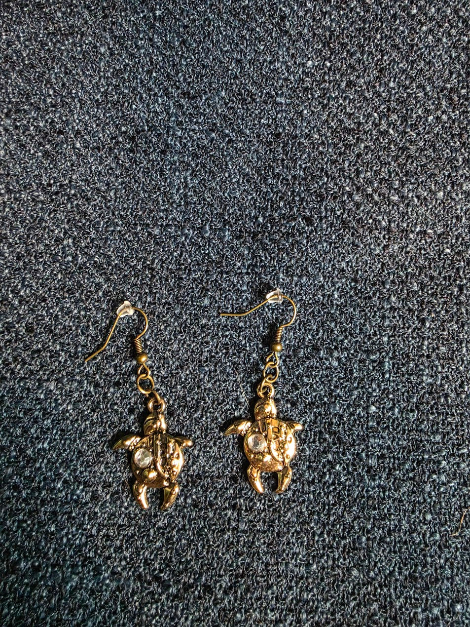 Golden Turtle Dangle Earrings