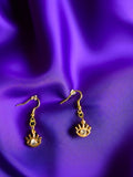 Golden Evil Eye with Crystal Dangle Earrings
