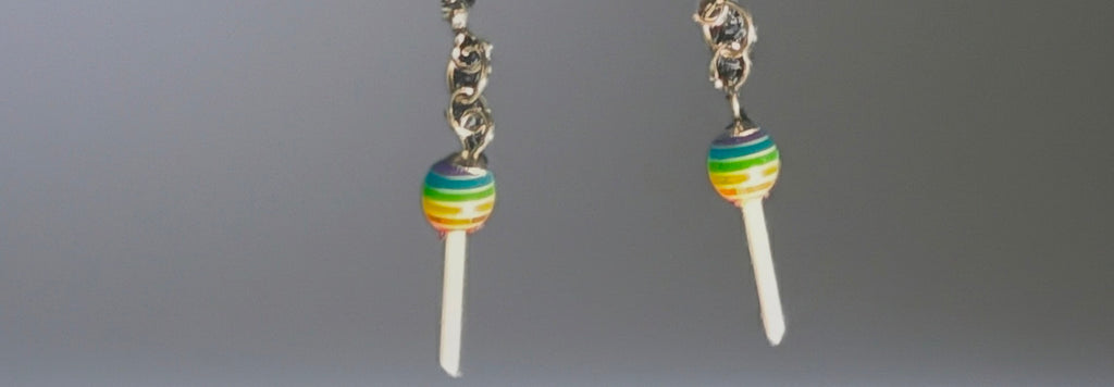 Rainbow Lollipop Dangle Earrings