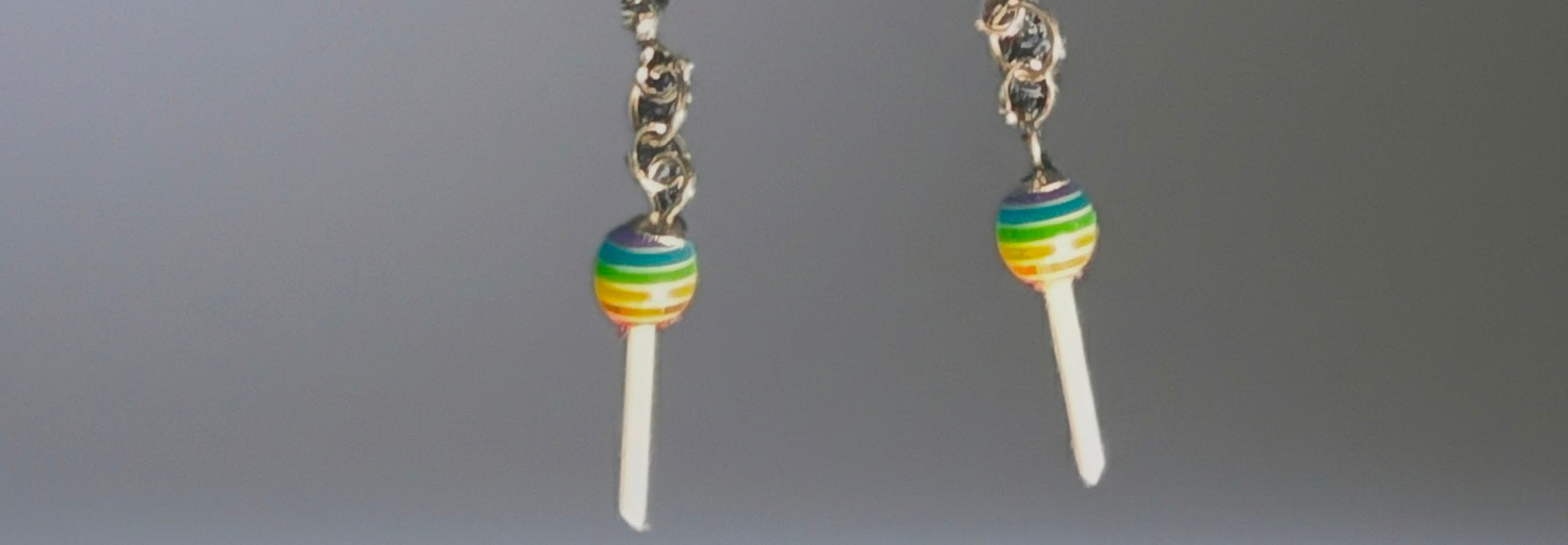 Rainbow Lollipop Dangle Earrings
