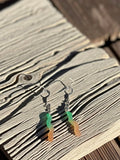 Green and Orange Gummy Worm Dangle Earrings