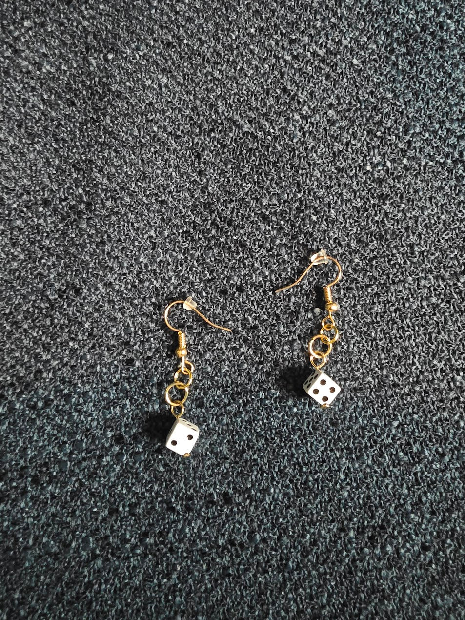 Black and White Dice Dangle Earrings