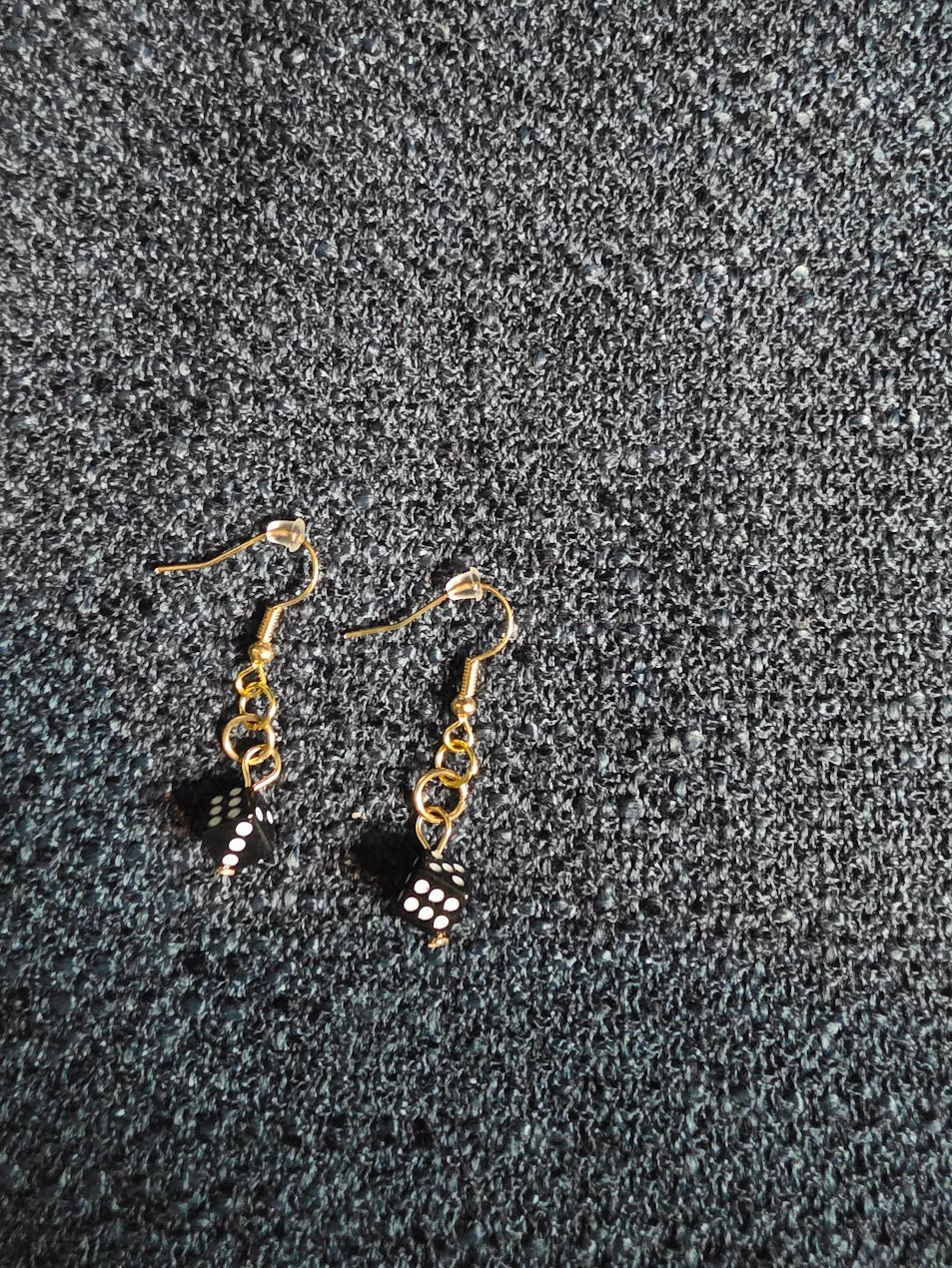 Black and White Dice Dangle Earrings