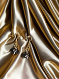 Black and White Dice Dangle Earrings