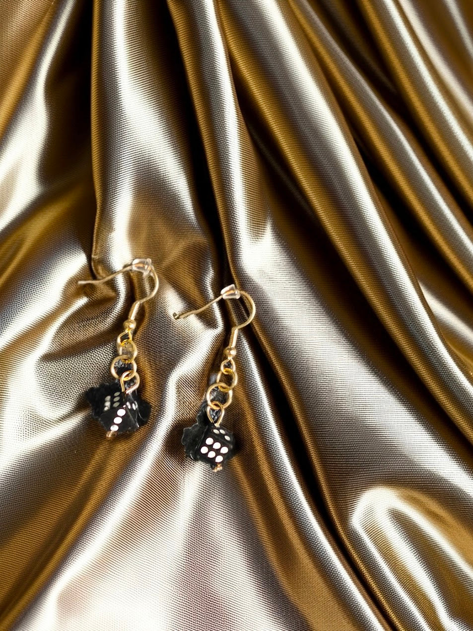 Black and White Dice Dangle Earrings