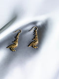 Golden Raven with Bones Earrings