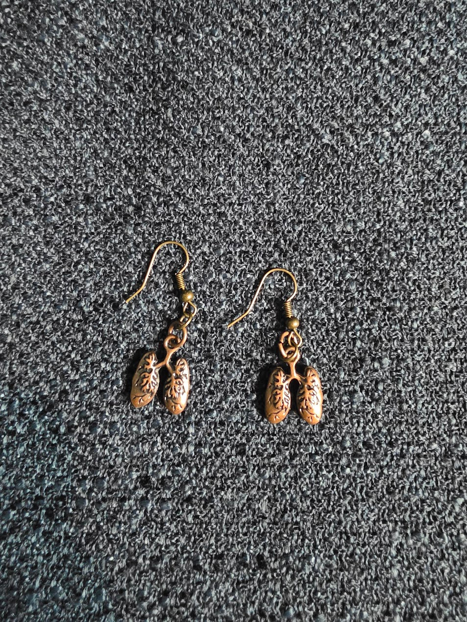 Bronze Lung Dangle Earrings