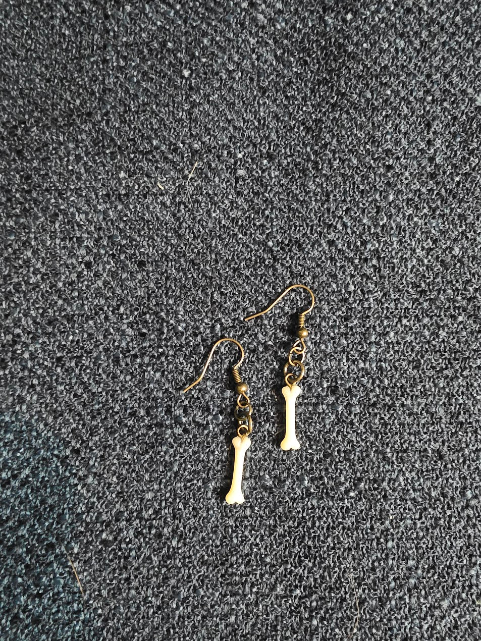 White Bone Dangle Earrings