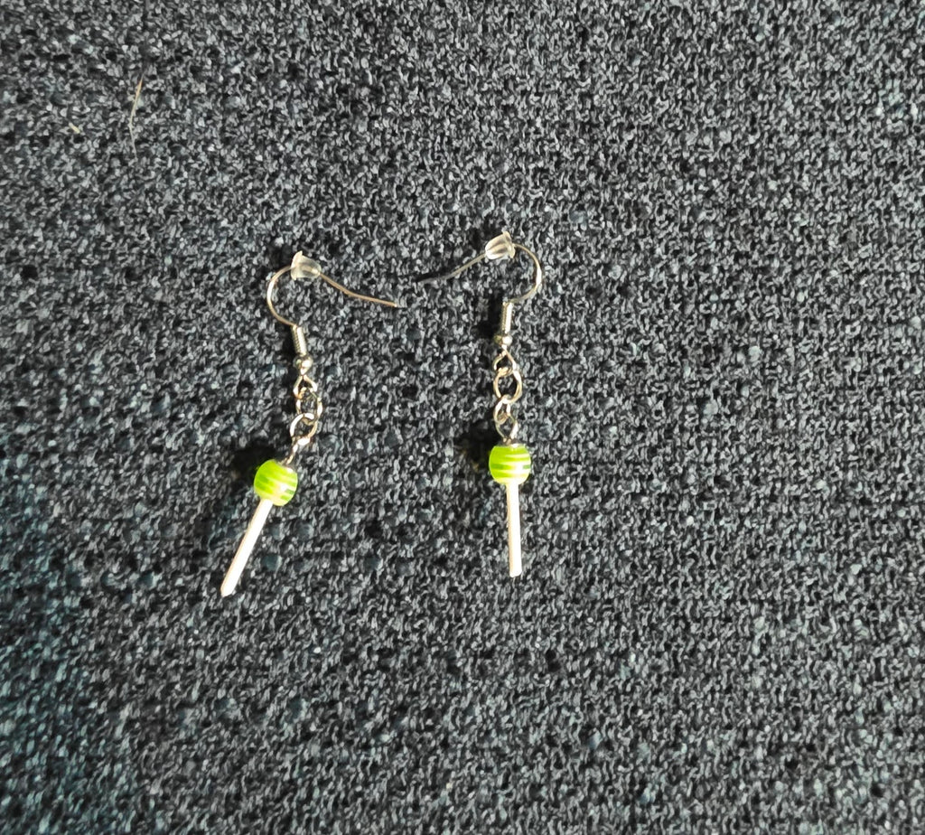 Green Lollipop Earrings