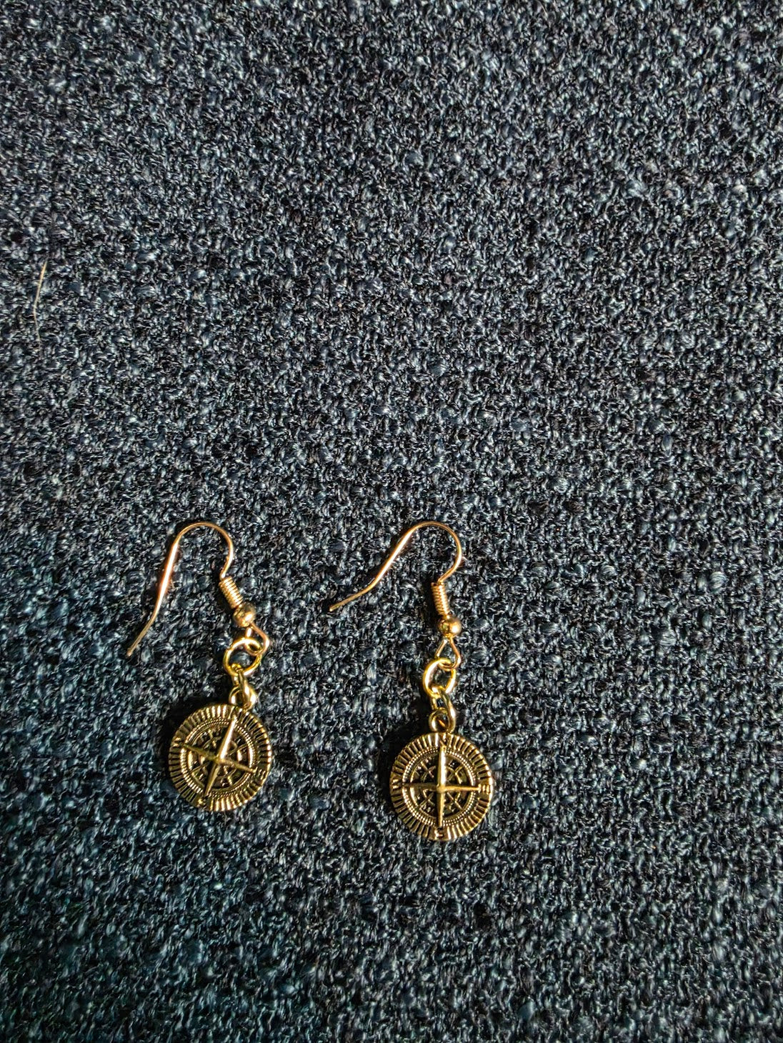 Gold Compass Earrings