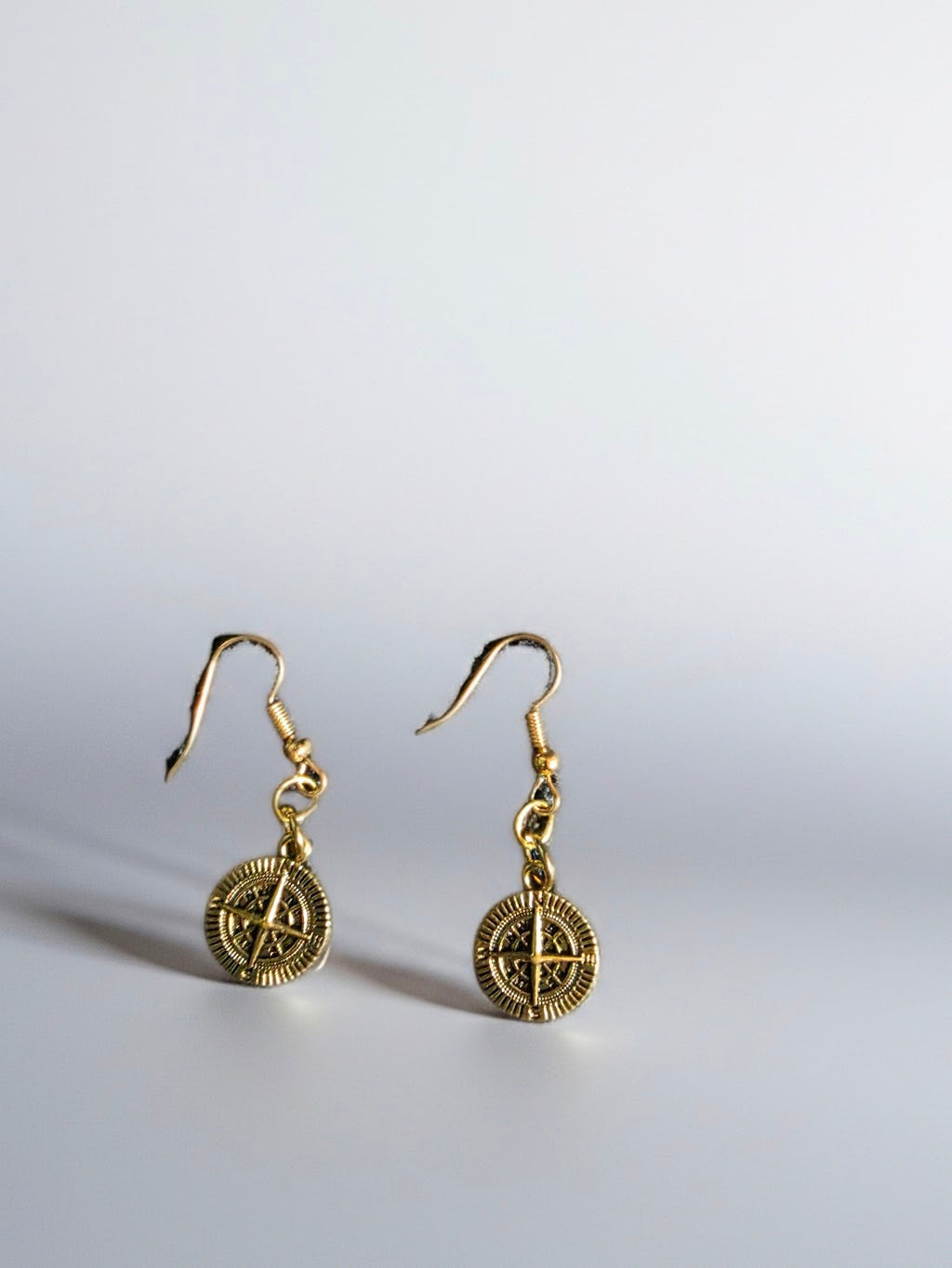 Gold Compass Earrings