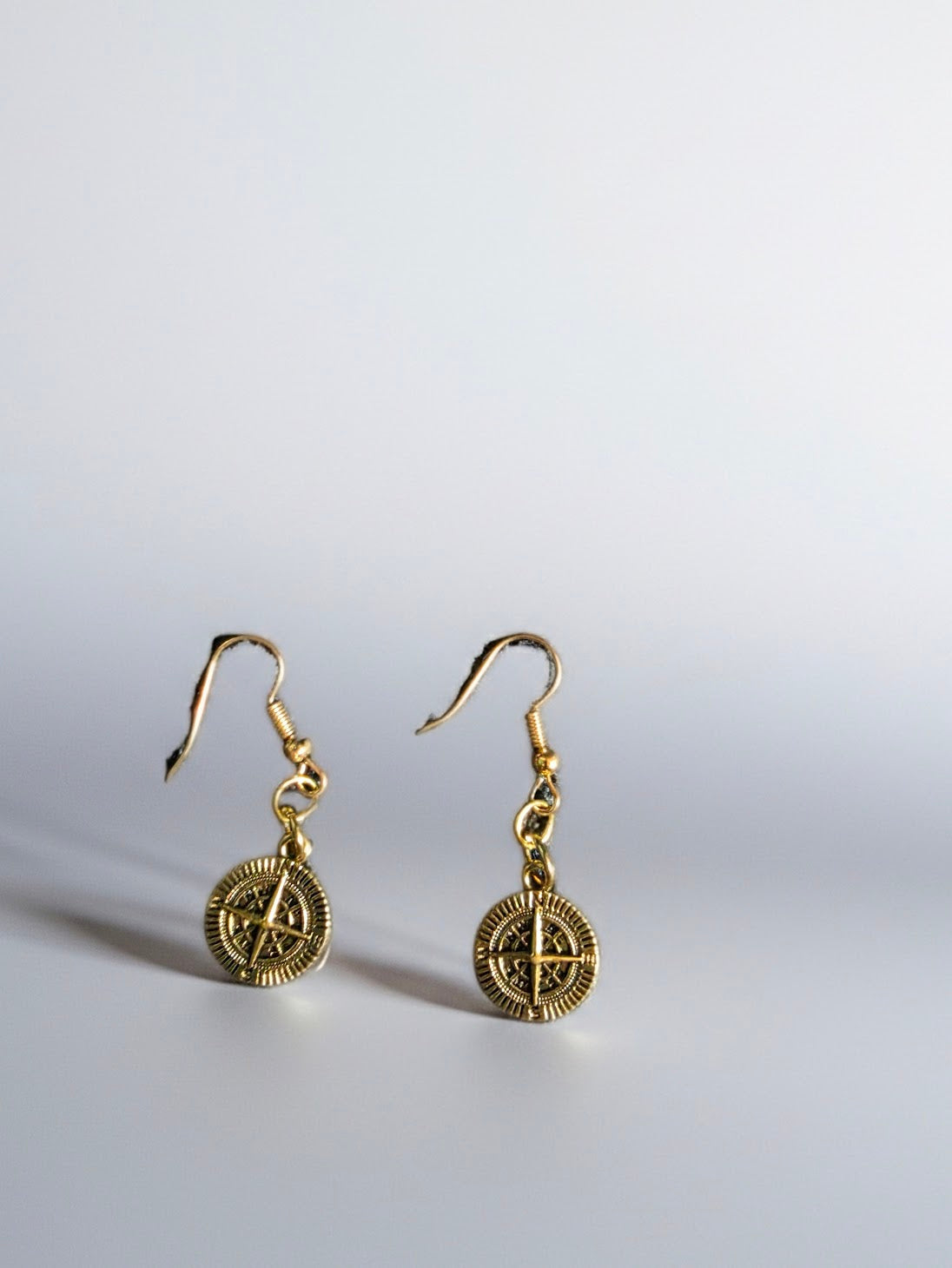 Gold Compass Earrings