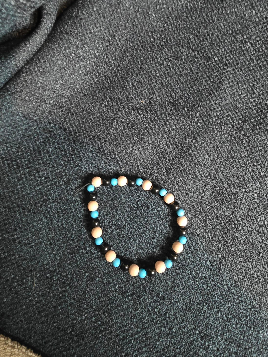Black, Pink and Blue Beaded Bracelet