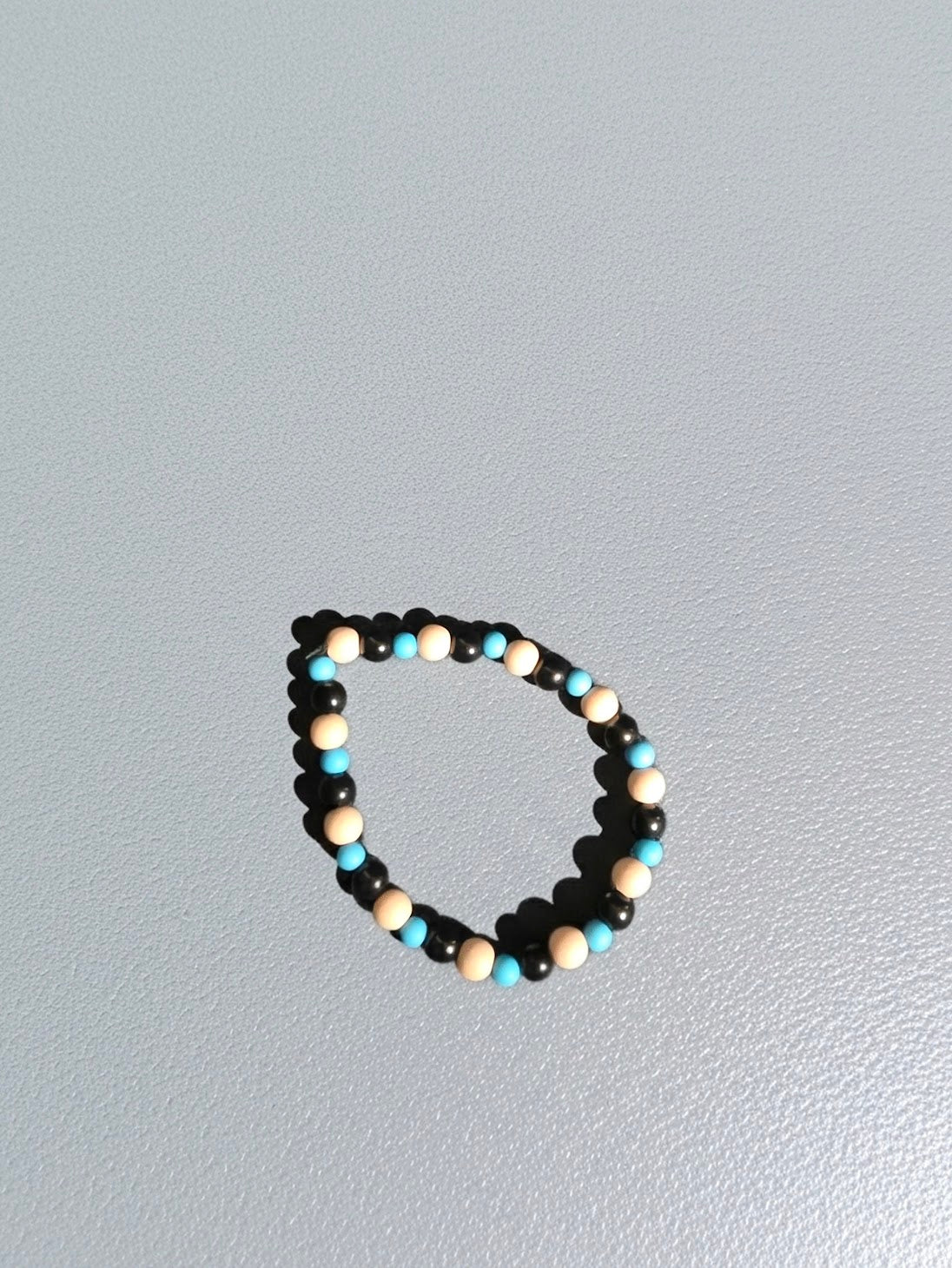 Black, Pink and Blue Beaded Bracelet