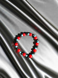 Red, Blue and Black Beaded Bracelet