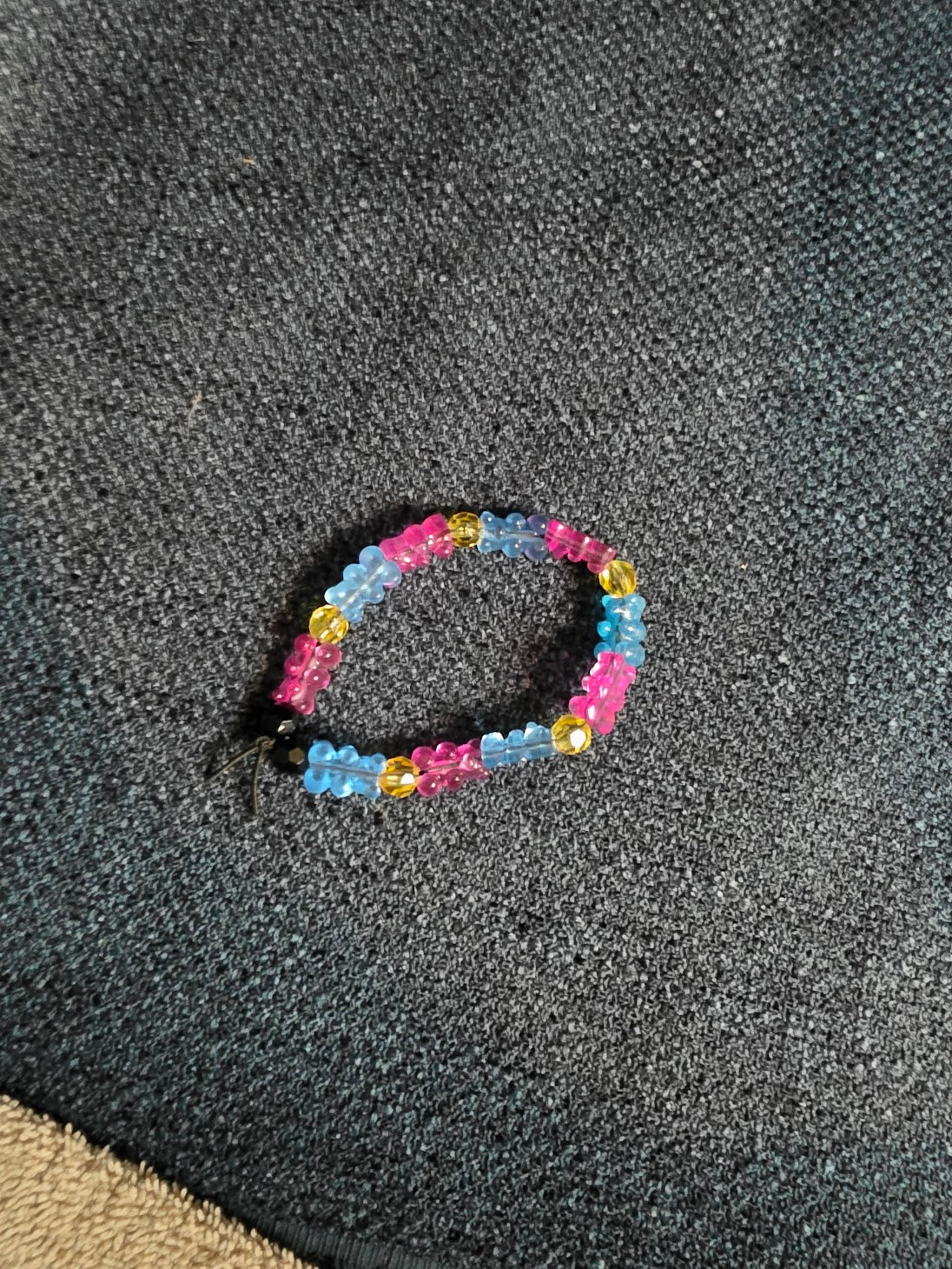 Pink, Yellow and Blue Beaded Bracelet