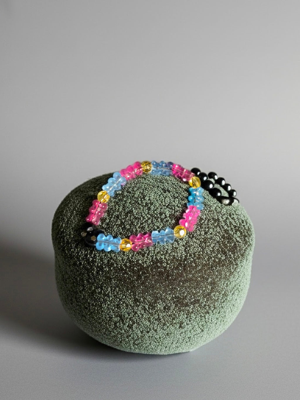 Pink, Yellow and Blue Beaded Bracelet