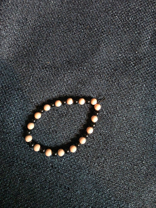Black and Pink Beaded Bracelet