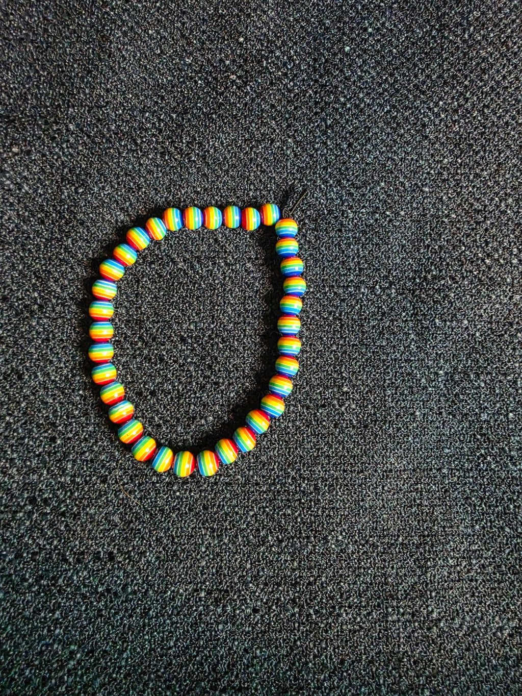 Red, Yellow and Green Beaded Bracelet