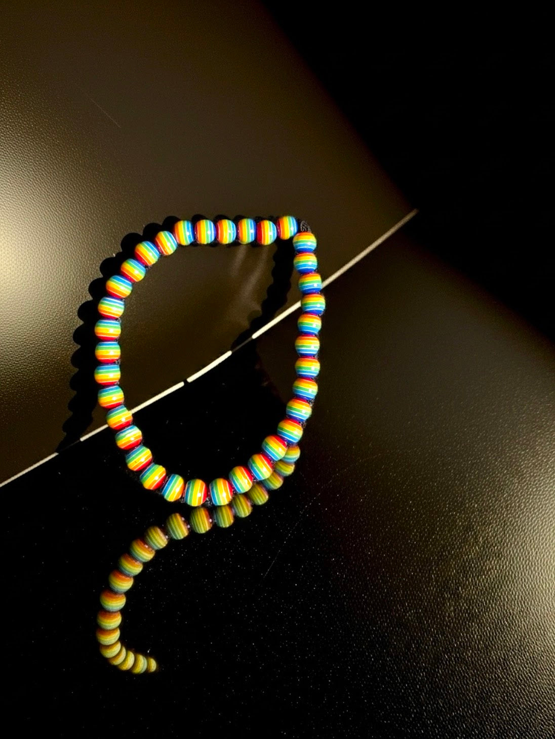 Red, Yellow and Green Beaded Bracelet