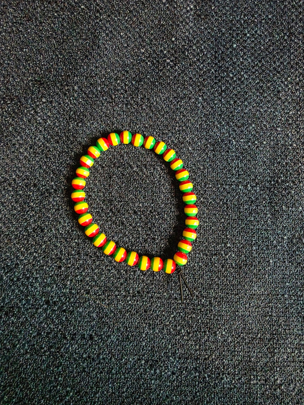 Red, Yellow and Green Beaded Bracelet