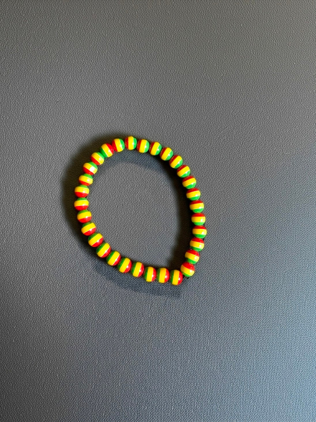 Red, Yellow and Green Beaded Bracelet