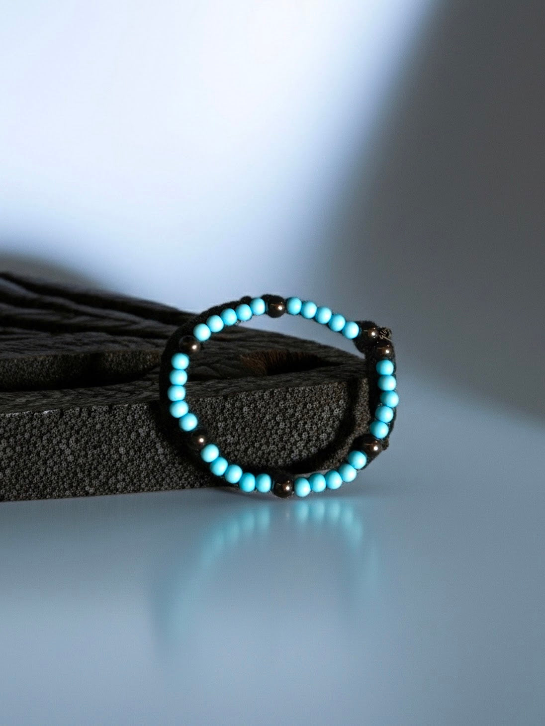Black and Blue Beaded Bracelet