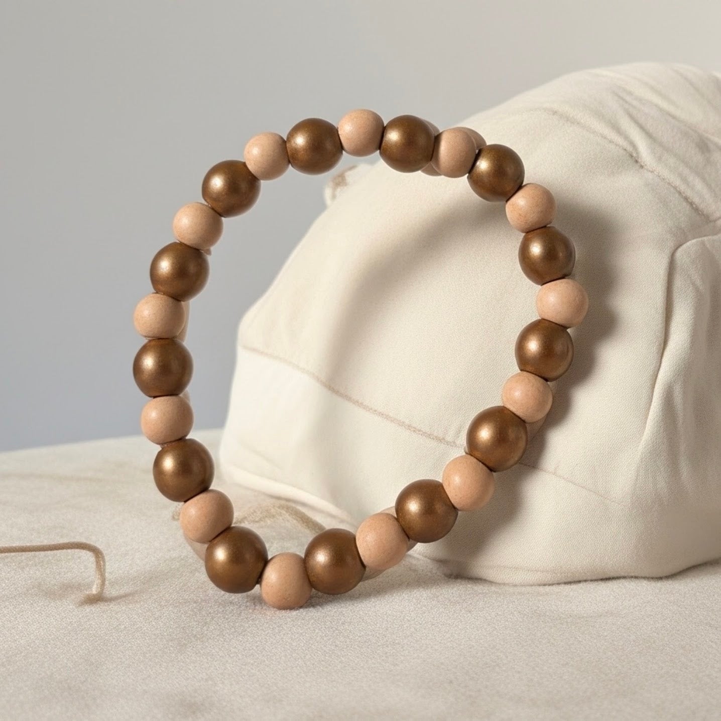 Pink and Gold Beaded Bracelet