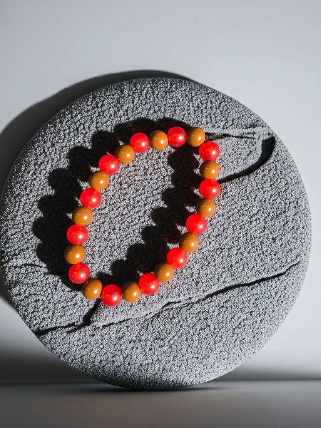 Brown and Red Beaded Bracelet