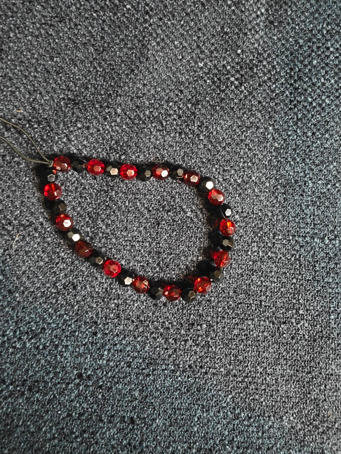 Red and Black Beaded Bracelet
