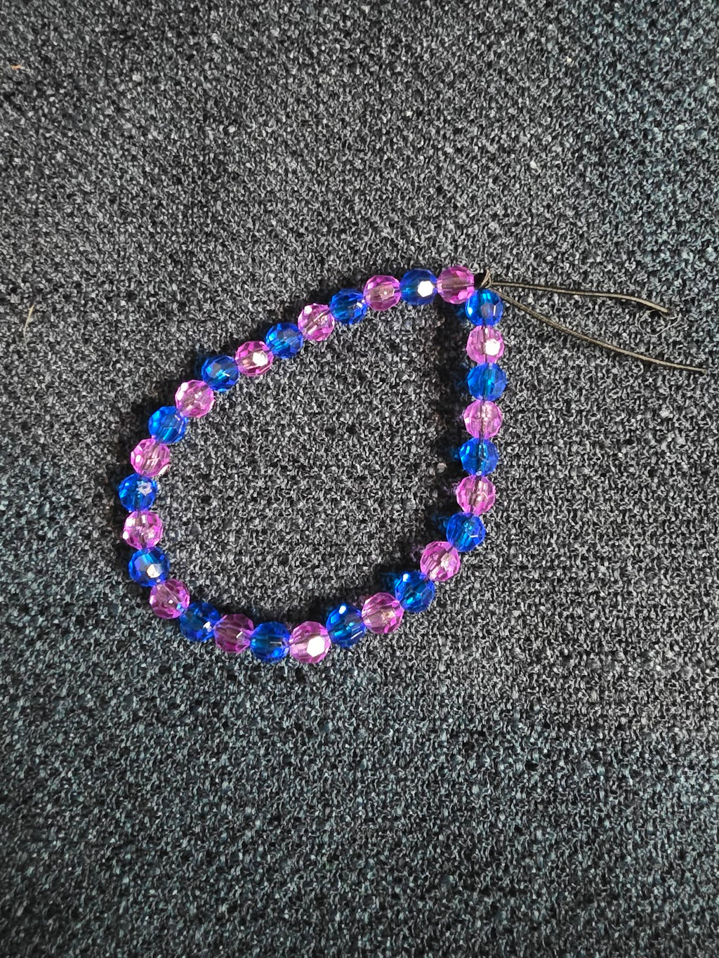 Pink and Blue Beaded Bracelet