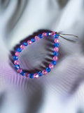 Pink and Blue Beaded Bracelet