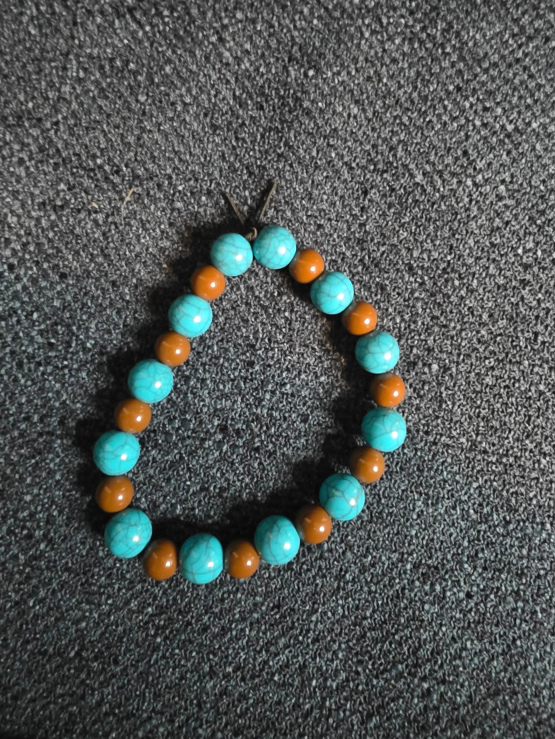 Brown and Blue Beaded Bracelet