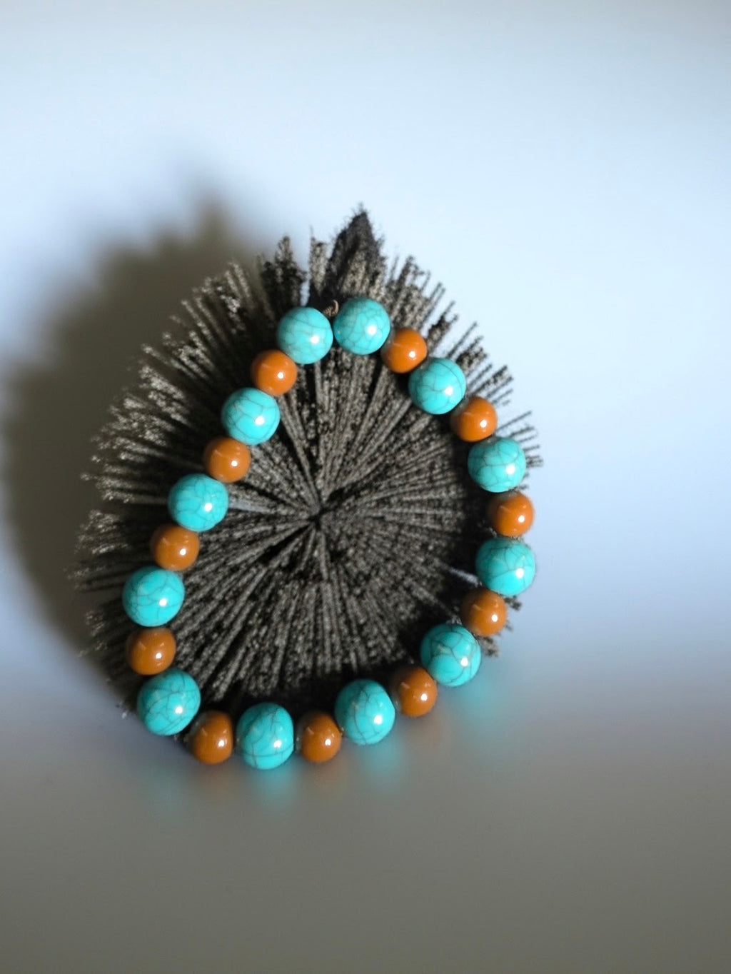 Brown and Blue Beaded Bracelet