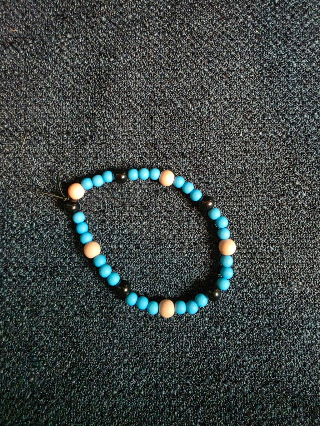 Pink, black and Blue Beaded Bracelet