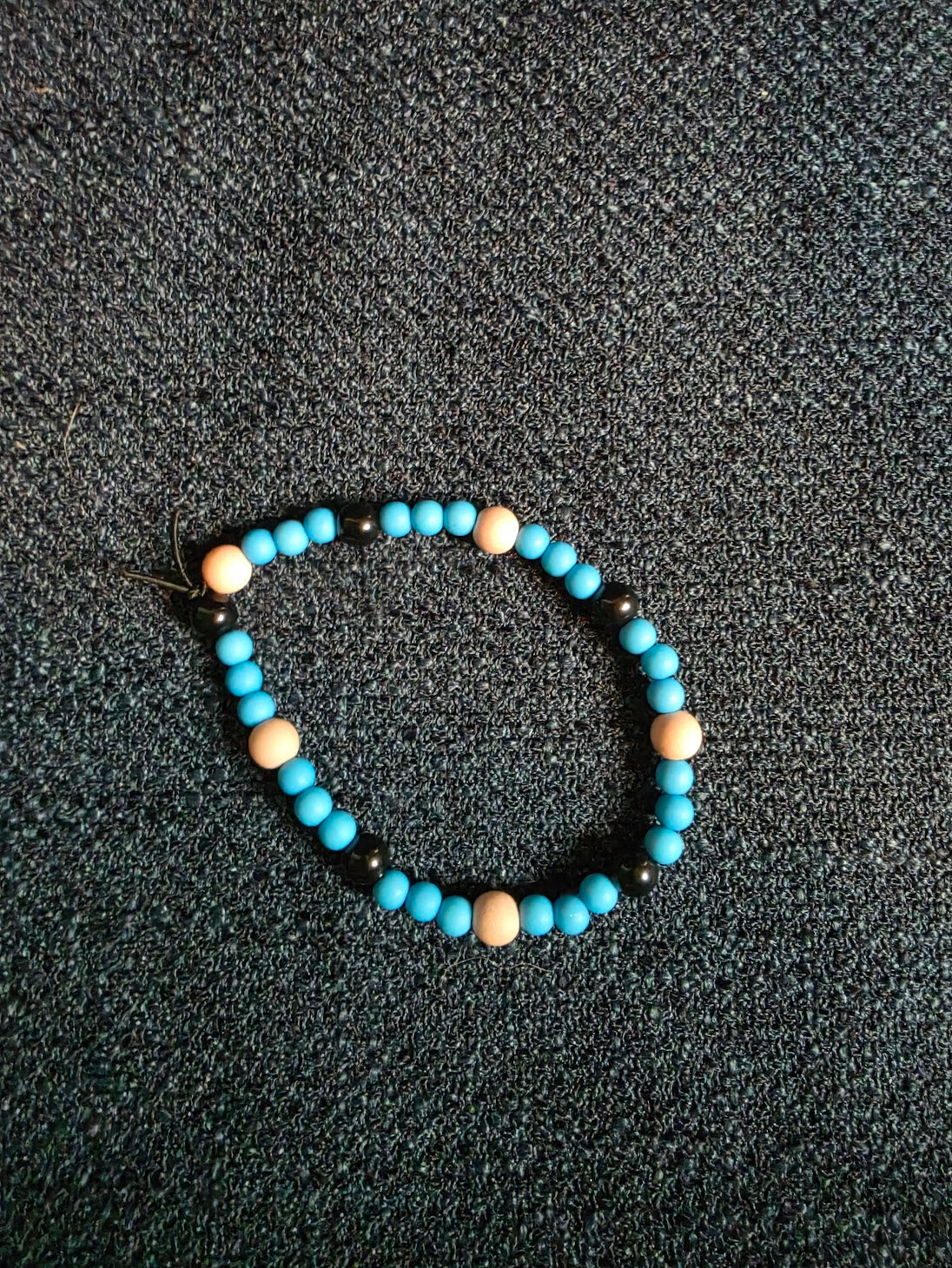 Pink, black and Blue Beaded Bracelet