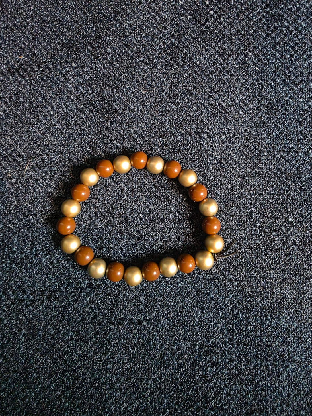Gold and Brown Beaded Bracelet