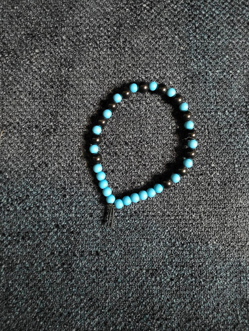 Black and Blue Beaded Bracelet