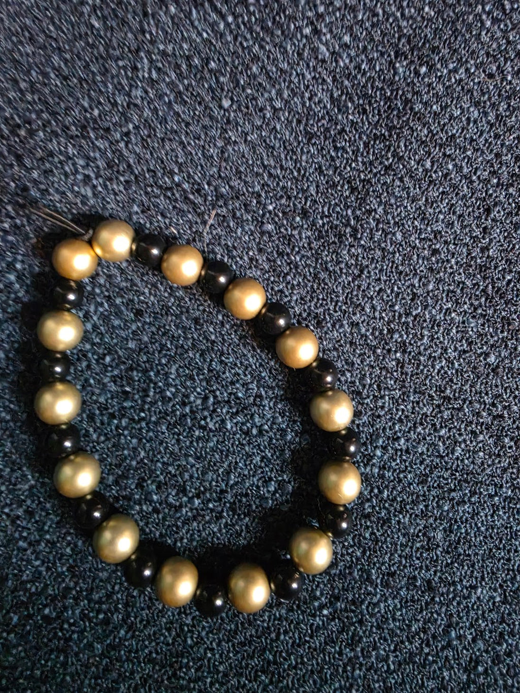 Black and Gold Beaded Bracelet