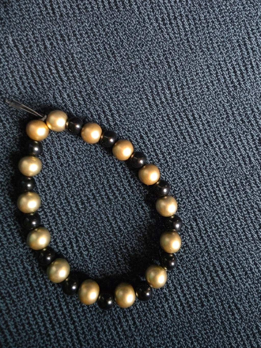 Black and Gold Beaded Bracelet