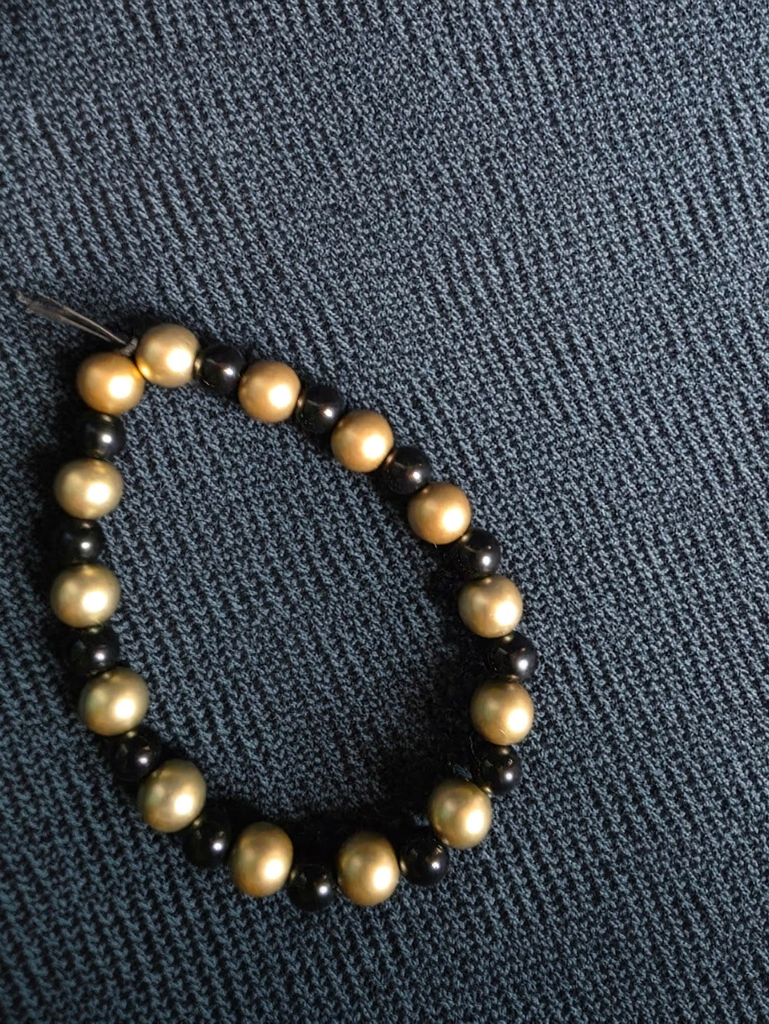 Black and Gold Beaded Bracelet
