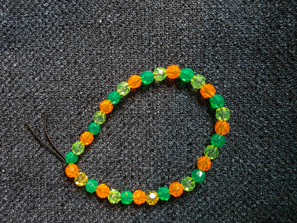 Yellow, Orange and Green Beaded Bracelet