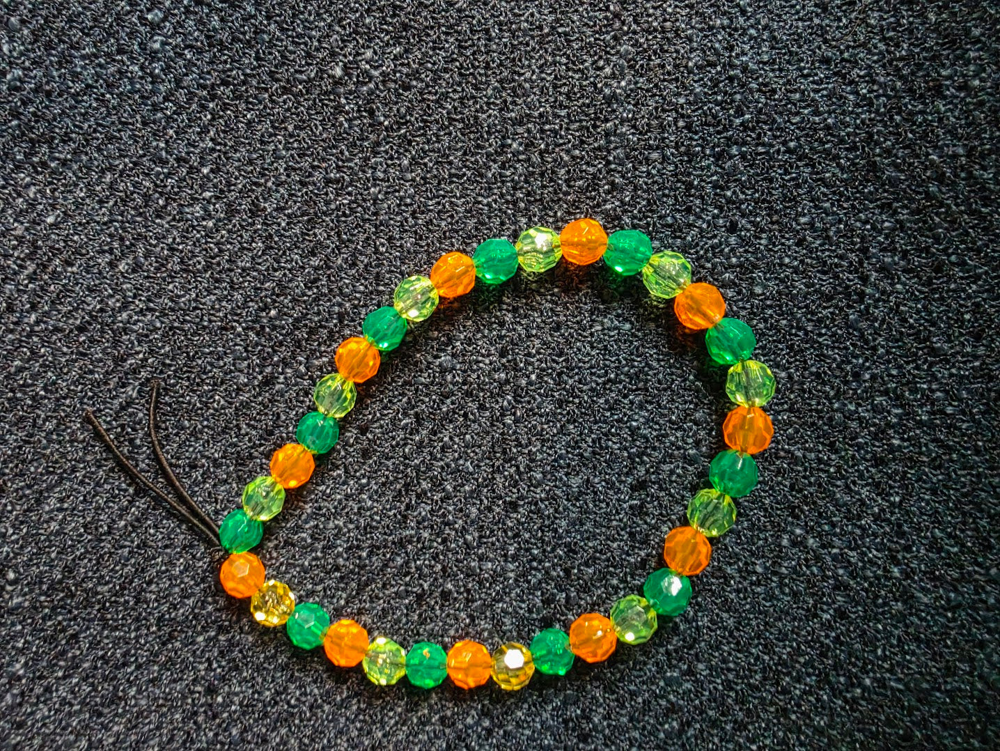 Yellow, Orange and Green Beaded Bracelet
