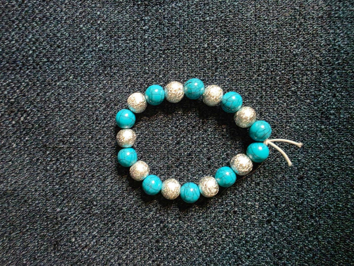 Blue and Silver Beaded Bracelet