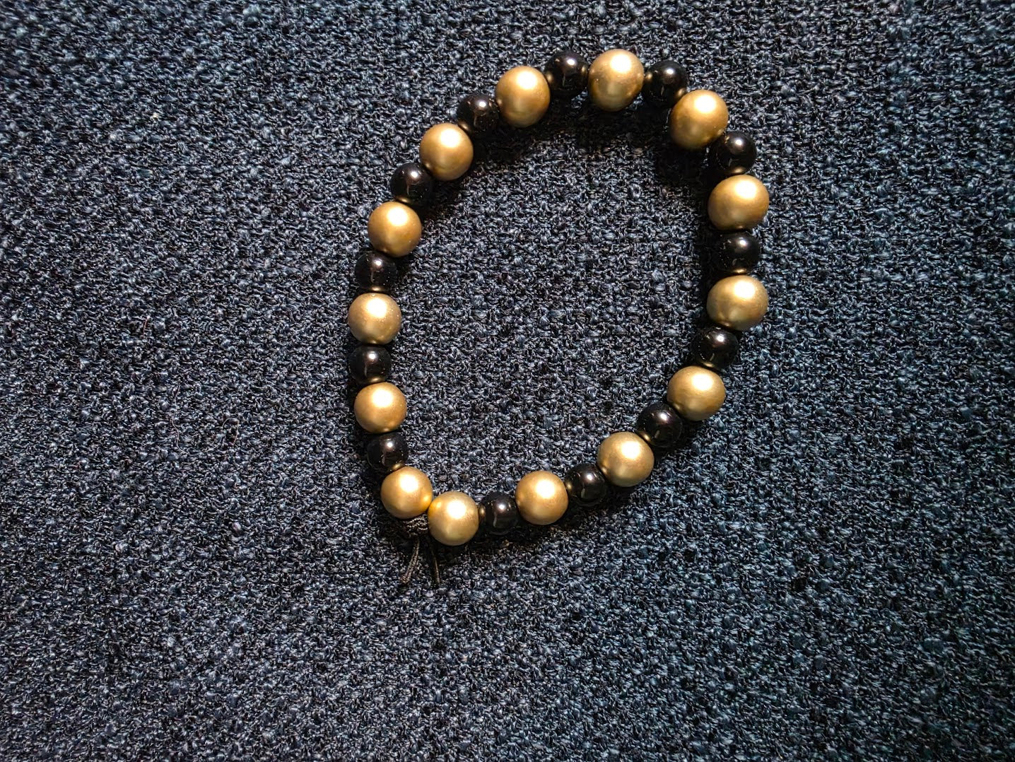 Black and Gold Beaded Bracelet