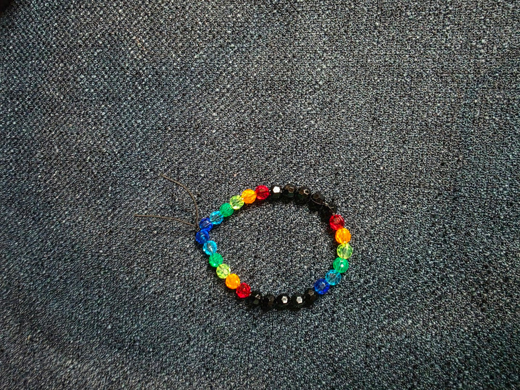 Rainbow and Black Beaded Bracelet