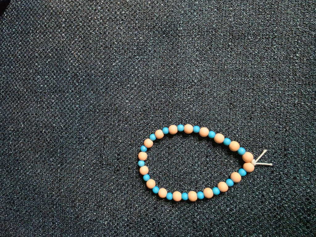 Pink and Blue Beaded Bracelet
